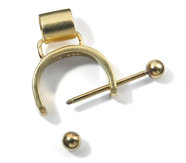 Bélières arceaux ouvrables avec boules, argent doré, 08 x 16mm (petit) | Marco Schreier