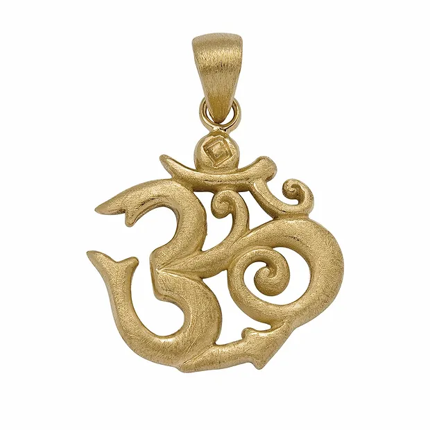 Anhänger "Om", 2,5cm, vergoldet | Großhändler Edelsteine, Heilsteine & Schmuck