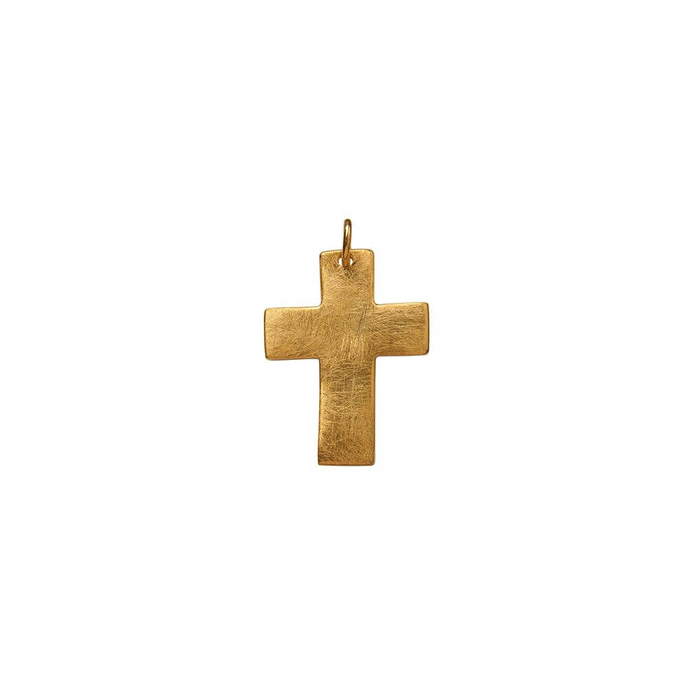 Pendentif "Croix de la Passion" large, doré, mat, 2,4cm | Marco Schreier