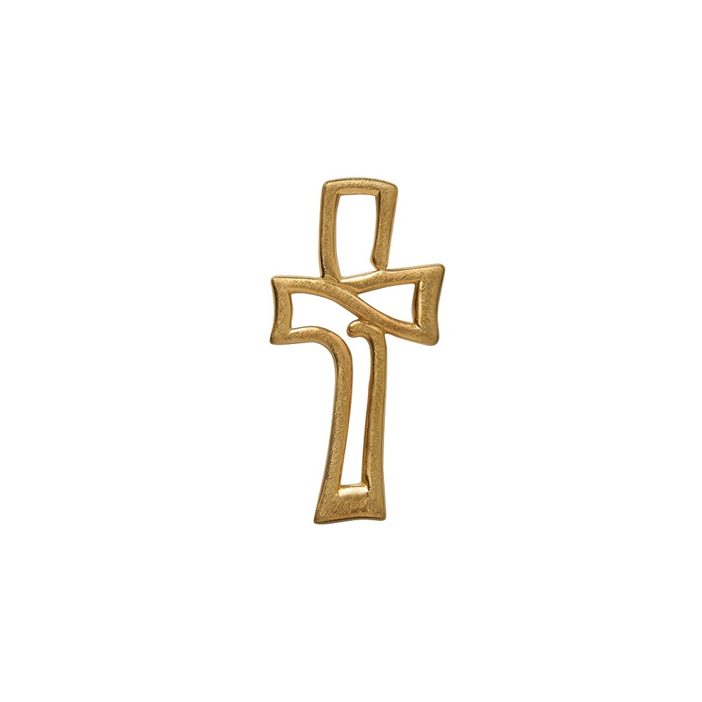 Anhänger "Durchbrochenes Kreuz", vergoldet, mattiert, 3,3cm | Marco Schreier