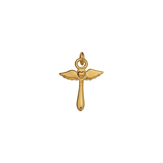 Heart angel cross" pendant, gold-plated, 2.1 cm | gems, healing stones & jewelry