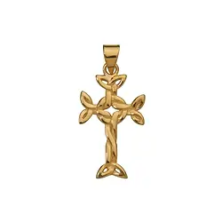 242009110065 Anhänger "Aran-Kreuz", vergoldet, 3,0cm | GH Edelsteine, Heilsteine & Schmuck