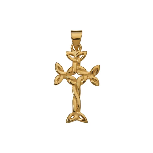 Anhänger "Aran-Kreuz", vergoldet, 3,0cm | GH Edelsteine, Heilsteine & Schmuck