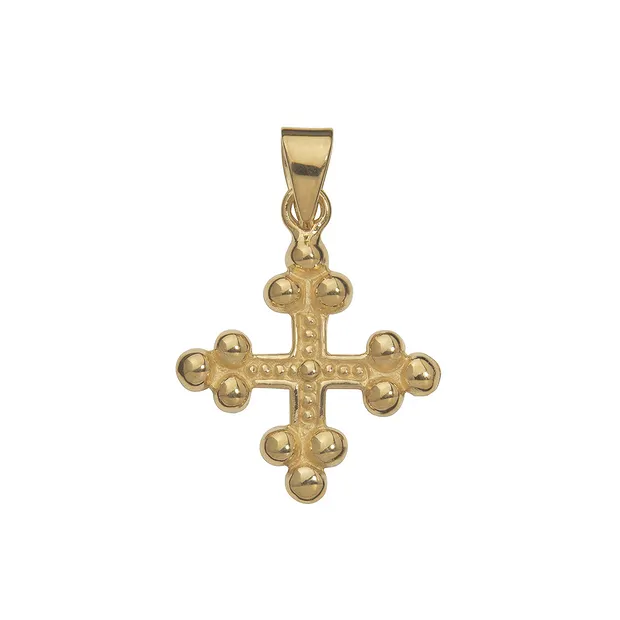Anhänger Kleeblatt-Kreuz, 2,0cm, vergoldet | GH Edelsteine, Heilsteine & Schmuck