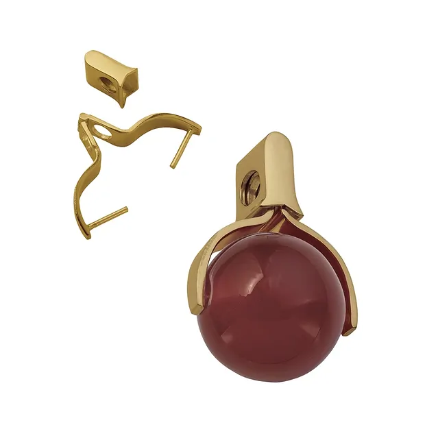 Bélières arceaux ouvrables avec capuchon argent doré, pour boules 16mm | Marco Schreier