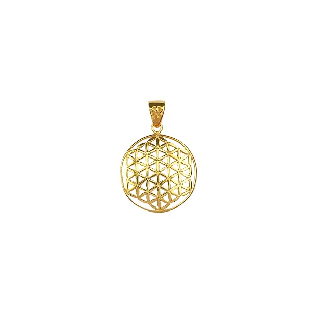 Pendentif Fleur de vie, 2,5cm, argent doré | Marco Schreier
