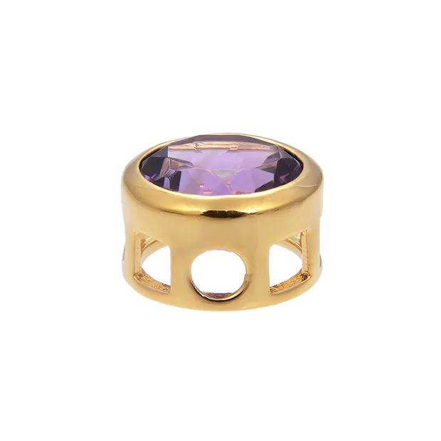 Anhänger Solitär Amethyst (10mm), facettiert, 1,2cm, vergoldet | Marco Schreier