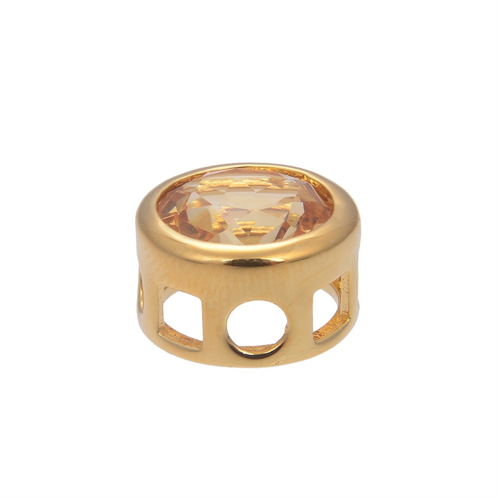 Anhänger Solitär Citrin gebr. (10mm), facettiert, 1,2cm, vergoldet | Marco Schreier