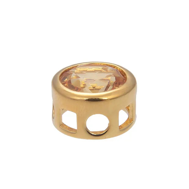 Pendant solitaire (heated) Citrine (10mm), faceted, 1.2cm, gold-plated | Marco Schreier