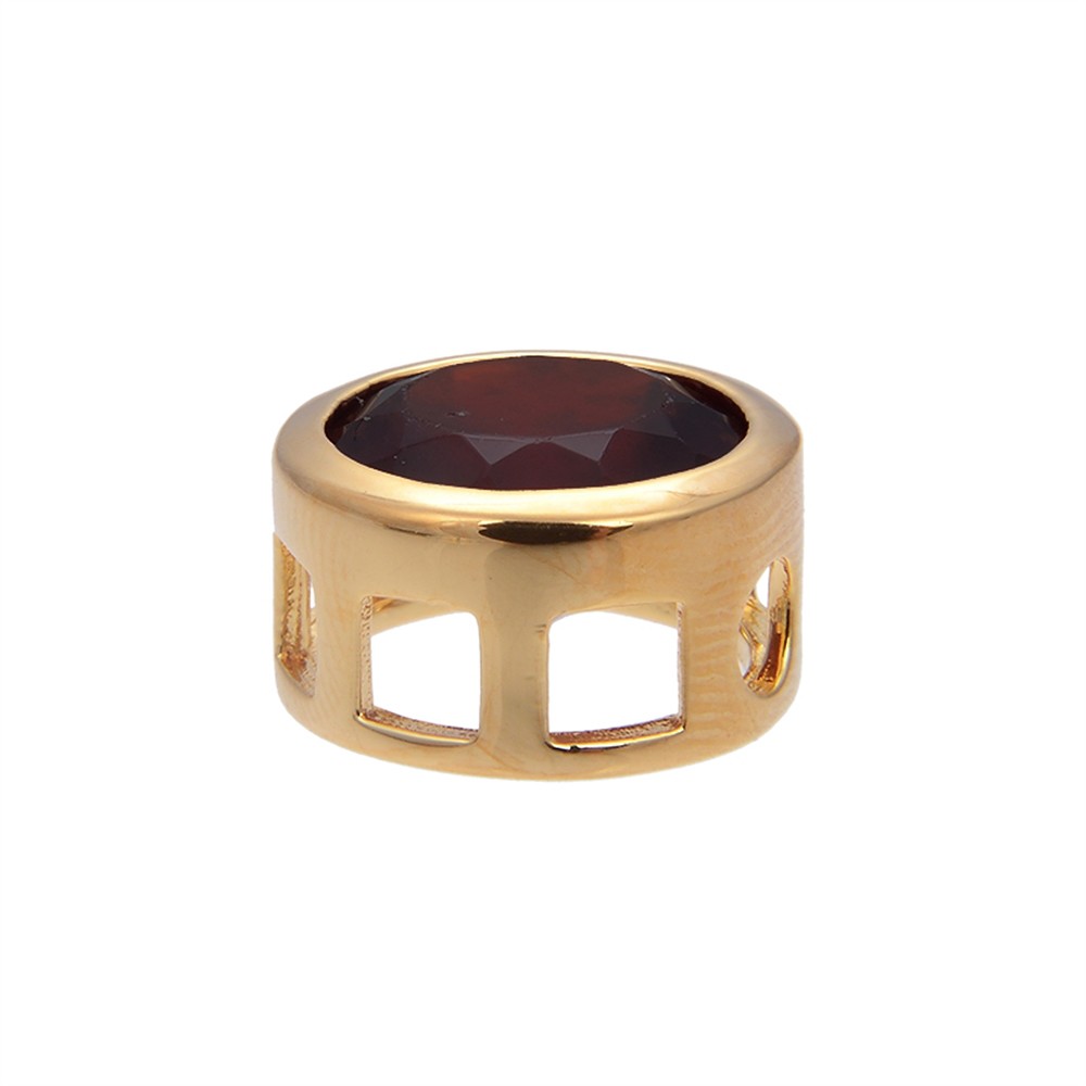 Anhänger Solitär Granat (10mm), facettiert, 1,2cm, vergoldet | Marco Schreier