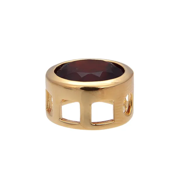 Anhänger Solitär Granat (10mm), facettiert, 1,2cm, vergoldet | Marco Schreier