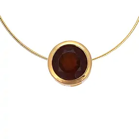 Pendentif Solitaire grenat, facetté, 1,2cm, doré | Marco Schreier