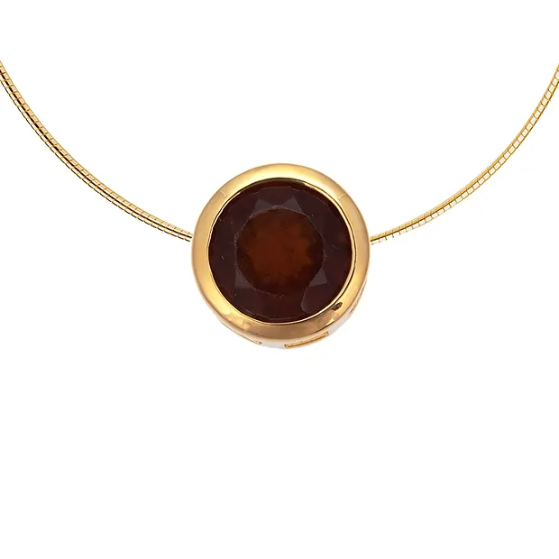 Pendant solitaire garnet (10mm), faceted, 1.2cm, gold-plated | Marco Schreier