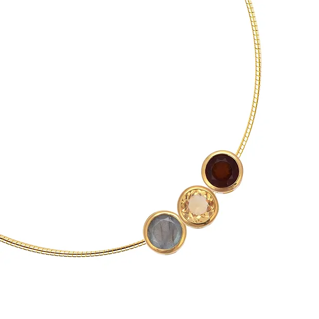 Pendentif solitaire labradorite foncé (10mm), facetté, 1,2cm, doré | Marco Schreier