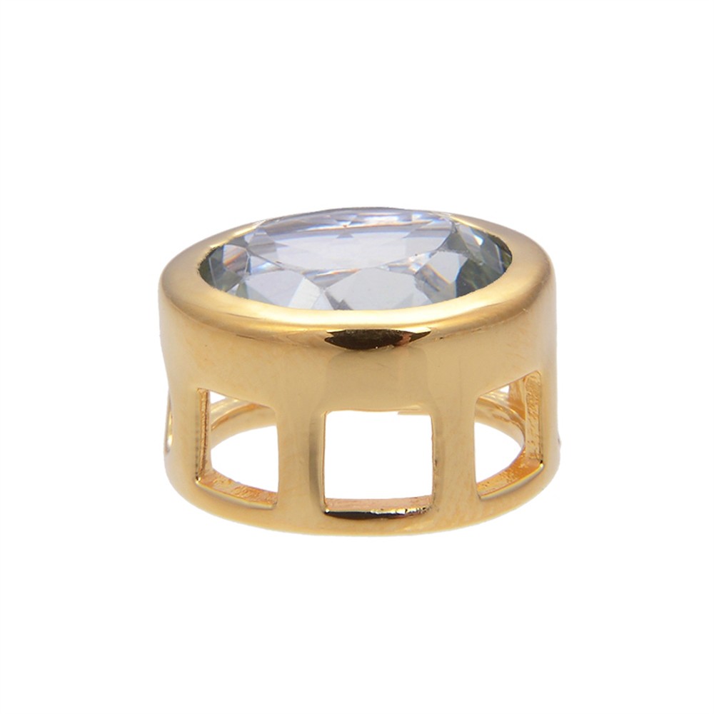 Anhänger Solitär Prasiolith (10mm), facettiert, 1,2cm, vergoldet | Marco Schreier