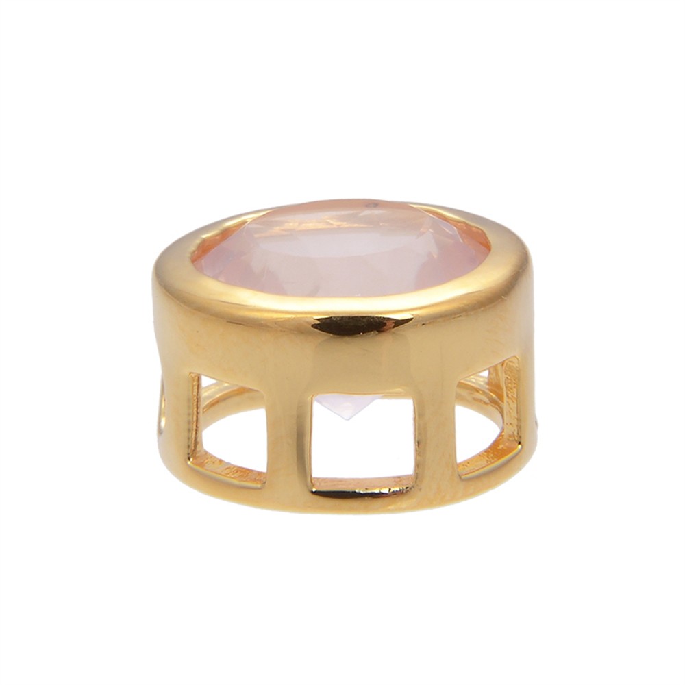 Colgante solitario Cuarzo rosa (10mm), facetado, 1,2cm, chapado en oro | Marco Schreier