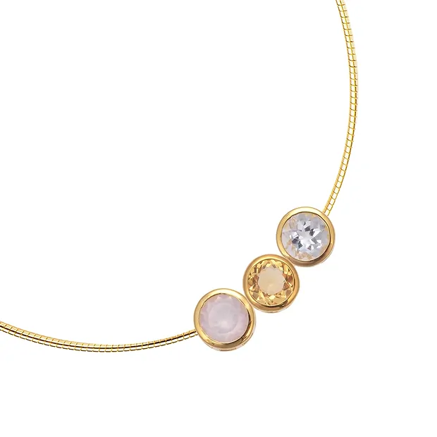 Colgante solitario Cuarzo rosa (10mm), facetado, 1,2cm, chapado en oro | Marco Schreier