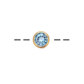Pendentif Solitaire Topaze bleue, facettée, 1,2cm, doré à l'or fin | Marco Schreier