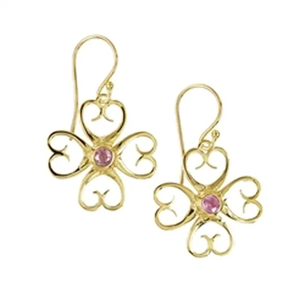 Pendant "Herzglück" tourmaline (pink), 3.5 cm, gold-plated | Marco Schreier