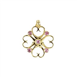 242009210102 Pendentif "Bonheur du coeur" Tourmaline (rose), 3,5cm, doré | Marco Schreier