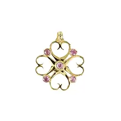 242009210102 Pendant "Herzglück" tourmaline (pink), 3.5 cm, gold-plated | Marco Schreier