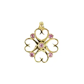 Pendant "Herzglück" tourmaline (pink), 3.5 cm, gold-plated | Marco Schreier