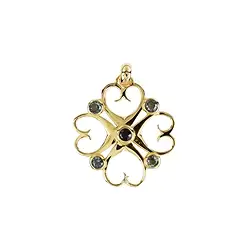 242009210103 Pendant "Herzglück" Tourmaline (green), 3.5 cm, gold-plated | Marco Schreier