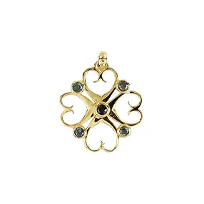Pendant "Herzglück" Tourmaline (green), 3.5 cm, gold-plated | Marco Schreier