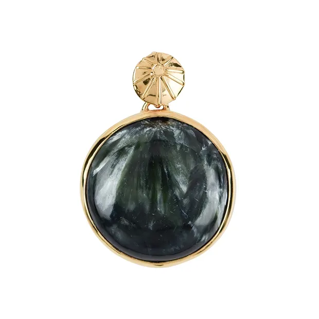 Pendant serafinite, round (25mm), 3.7cm, gold-plated | Marco Schreier
