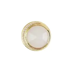 242009210131 Colgante Piedra de luna blanca facetada redonda, topacio 2,6 cm, chapado en oro | Marco Schreier