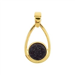 242009210192 Druzy Agate pendant, black (dyed), 3.1 cm, gold-plated | Marco Schreier