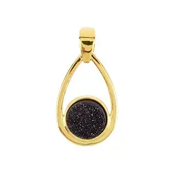 242009210192 Druzy Agate pendant, black (dyed), 3.1 cm, gold-plated | Marco Schreier