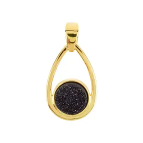 Anhänger Achat (Druzy schwarz), 3,1cm, vergoldet | Marco Schreier