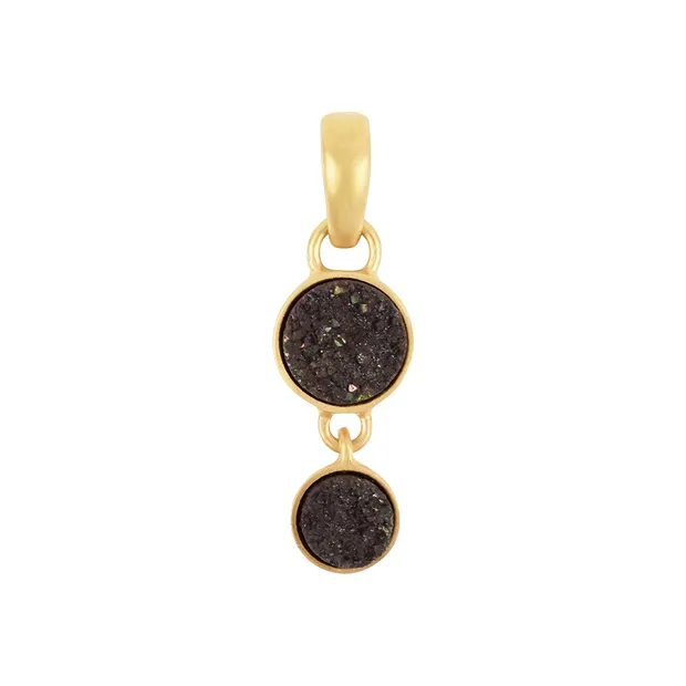 Anhänger, Achat-Druzy schwarz (gef.), 3,1cm | Edelsteine, Heilsteine & Schmuck