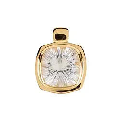 242009210201 Colgante Cristal de roca, facetado (talla cóncava), 3,5 cm, chapado en oro | Marco Schreier