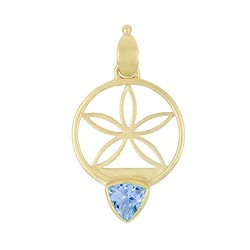 242009210314 Topaz (blue) trillion pendant, flower, 4.8 cm, gold-plated | Marco Schreier