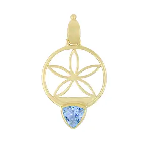 Ciondolo Topazio (blu) trillion, fiore, 4,8 cm, placcato oro | Marco Schreier