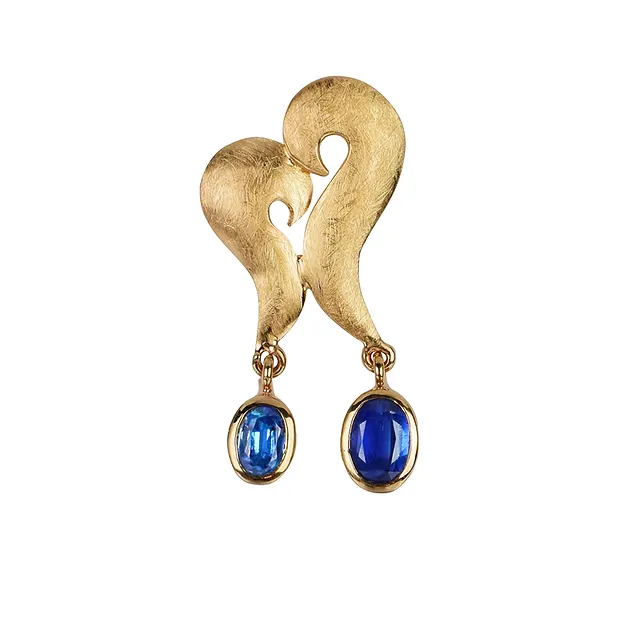 Pendentif Disthène ovale, ailes, 3,5cm, doré | Marco Schreier