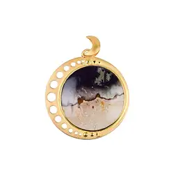 242009210349 Petrified Palm Wood pendant, 5.1 cm, gold-plated | Marco Schreier