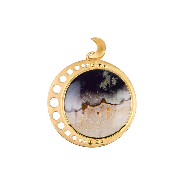 Pendentif Palmier pétrifié, 5,1cm, doré | Marco Schreier