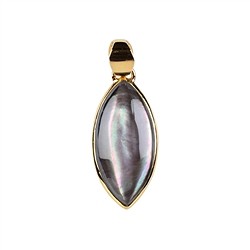 242009210520 Mother of Pearl (dark) Marquise pendant, 2.7 cm, gold-plated | Marco Schreier