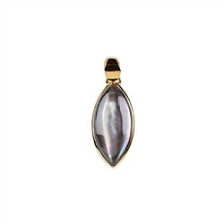 242009210521 Mother of Pearl (dark) Marquise pendant, 3.5 cm, gold-plated  | Marco Schreier