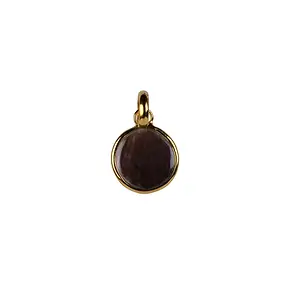 Pendentif nacre (foncé) rond, 2,5cm, doré  | Marco Schreier