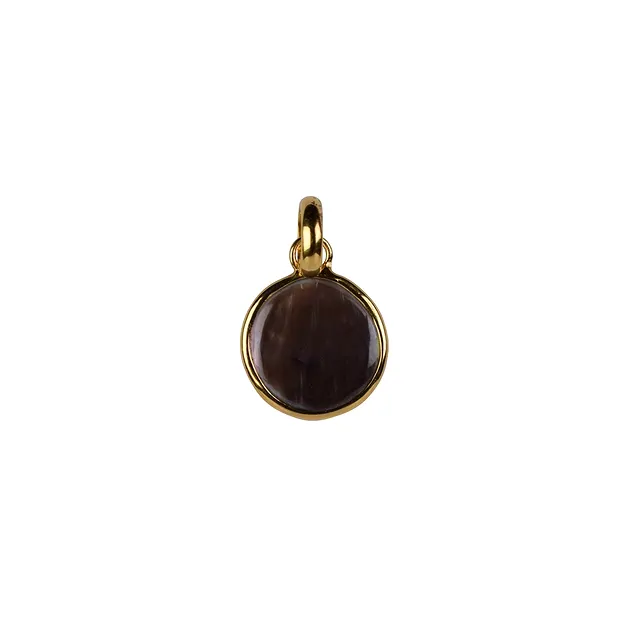 Mother of Pearl pendant (dark) round, 2.5 cm, gold-plated  | Marco Schreier