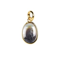 242009210526 Pendant Mother of Pearl (dark) oval, 3.0 cm, gold-plated | Marco Schreier