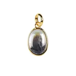 242009210526 Pendant Mother of Pearl (dark) oval, 3.0 cm, gold-plated | Marco Schreier