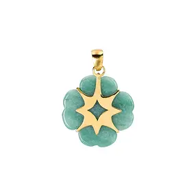Aventurine pendant, cloverleaf (35mm), 5.0cm, gold-plated | Marco Schreier