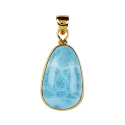 242009220074 Anhänger Larimar Tropfen (33 x 20mm), 5,1cm, vergoldet | Marco Schreier