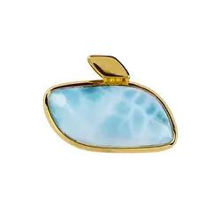 242009220084 Larimar wing pendant (17 x 30mm), 2.8 x 3.0cm, gold-plated | Marco Schreier