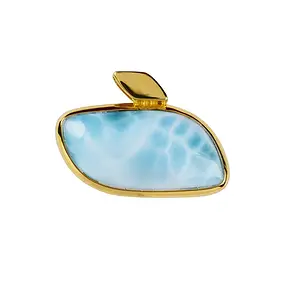 Anhänger Larimar Flügel (17 x 30mm), 2,8 x 3,0cm, vergoldet | Marco Schreier